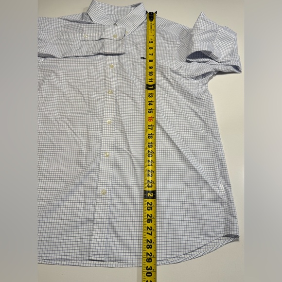 Vineyard Vines PERFORMANCE CLASSIC FIT WHALE SHIRT Size Large White/Blue Plaid - Picture 6 of 7